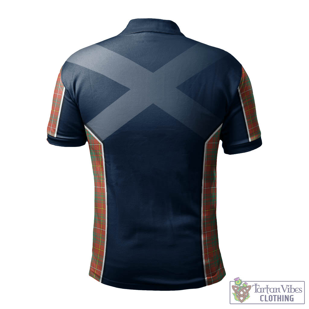 Tartan Vibes Clothing Bruce Ancient Tartan Men's Polo Shirt with Family Crest and Lion Rampant Vibes Sport Style