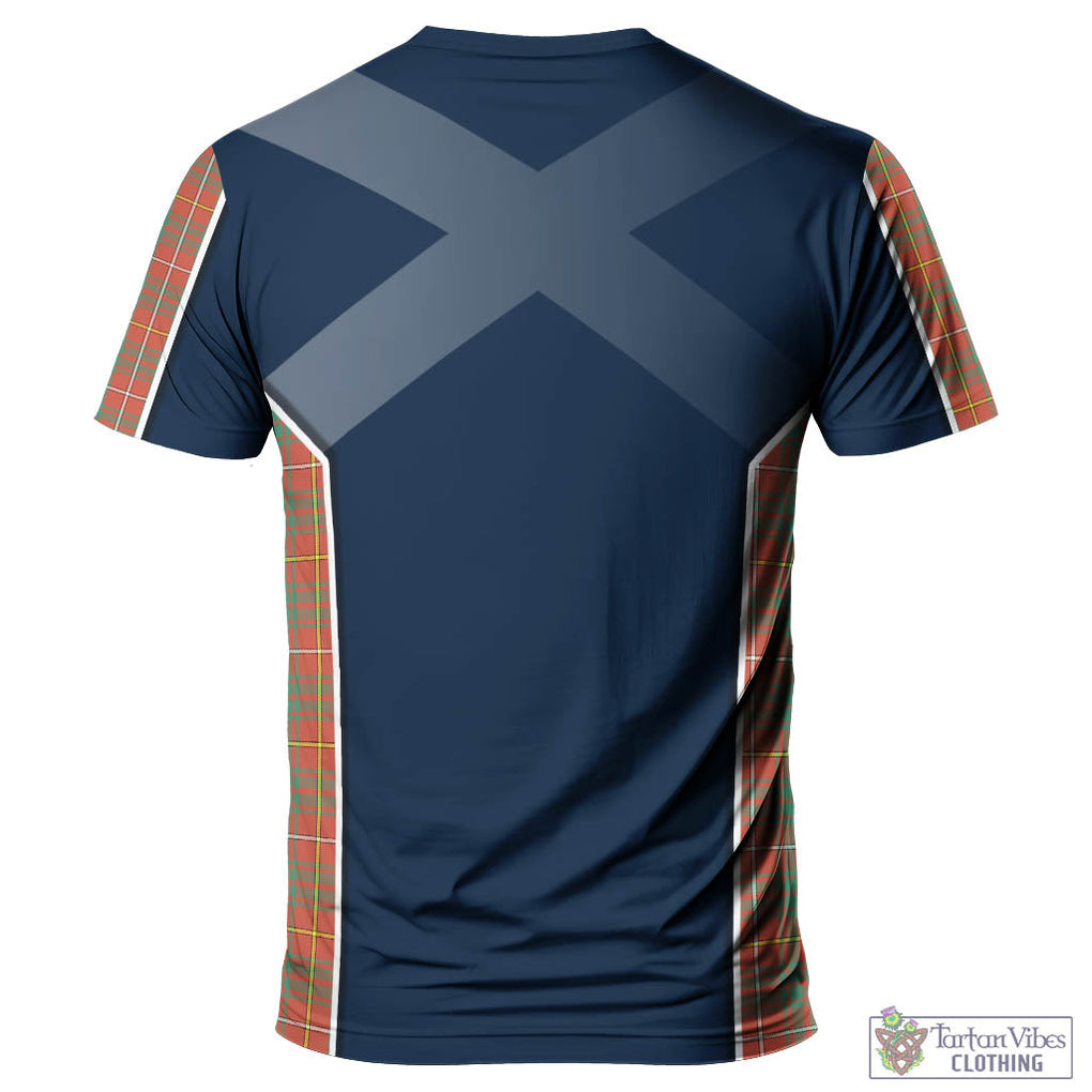 Tartan Vibes Clothing Bruce Ancient Tartan T-Shirt with Family Crest and Lion Rampant Vibes Sport Style