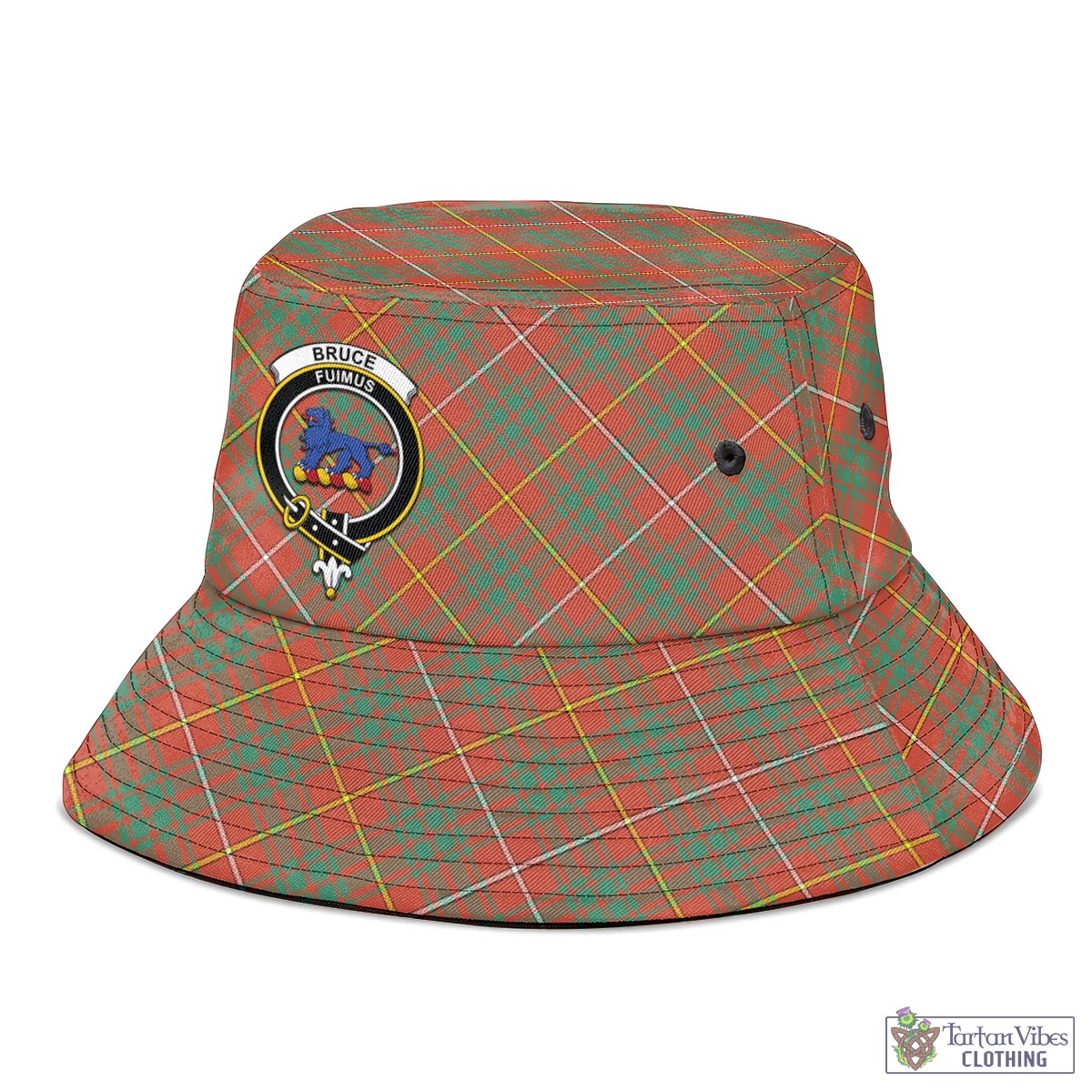 Tartan Vibes Clothing Bruce Ancient Tartan Bucket Hat with Family Crest