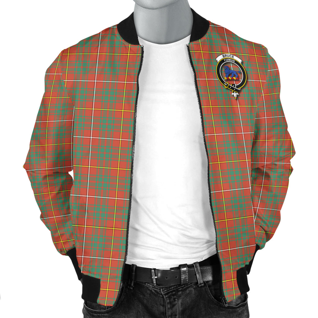 Bruce Ancient Tartan Bomber Jacket with Family Crest - Tartanvibesclothing