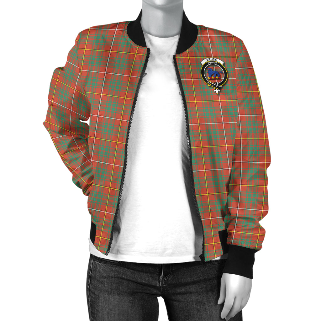 Bruce Ancient Tartan Bomber Jacket with Family Crest - Tartanvibesclothing