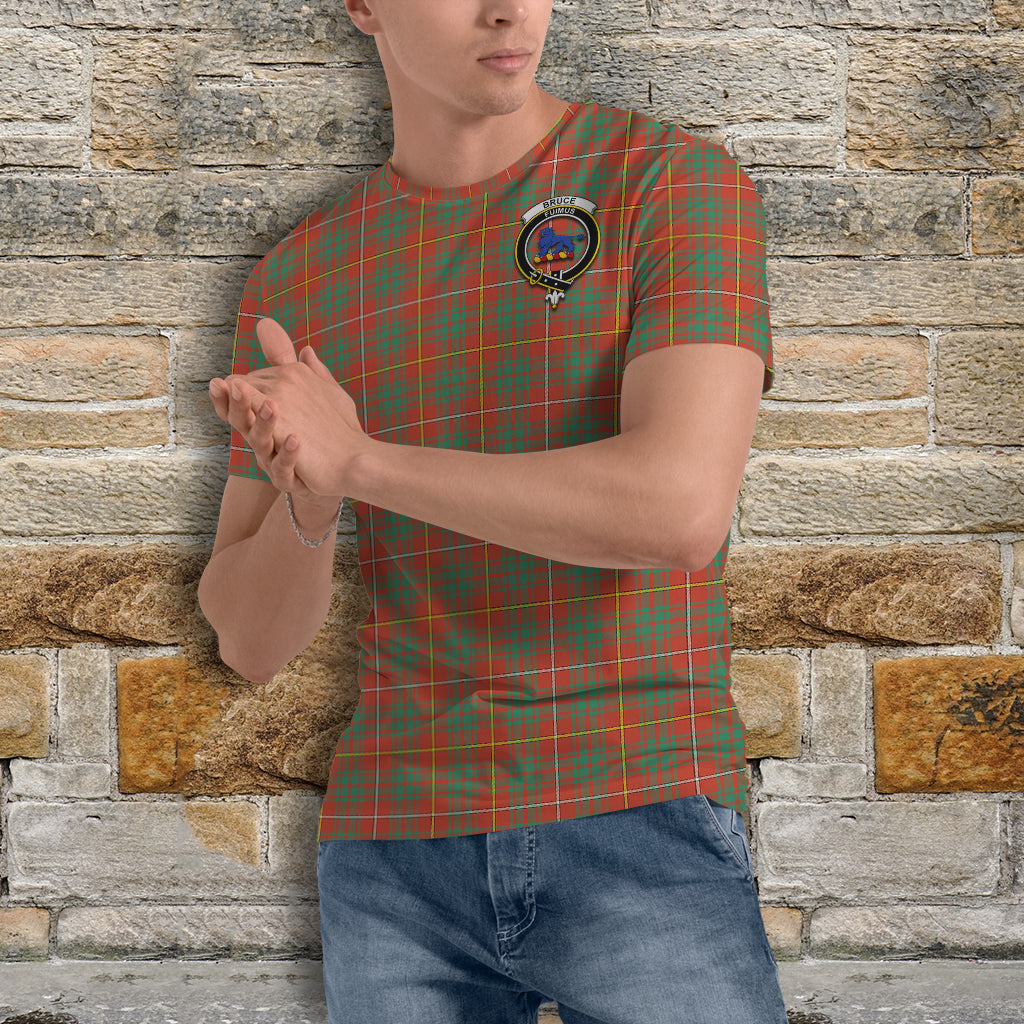 Bruce Ancient Tartan T-Shirt with Family Crest - Tartan Vibes Clothing