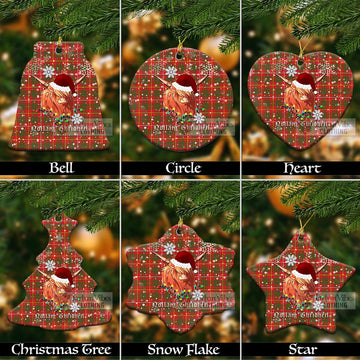 Bruce County Canada Clan Tartan Ornament with Christmas Twinkle Highland Cattle