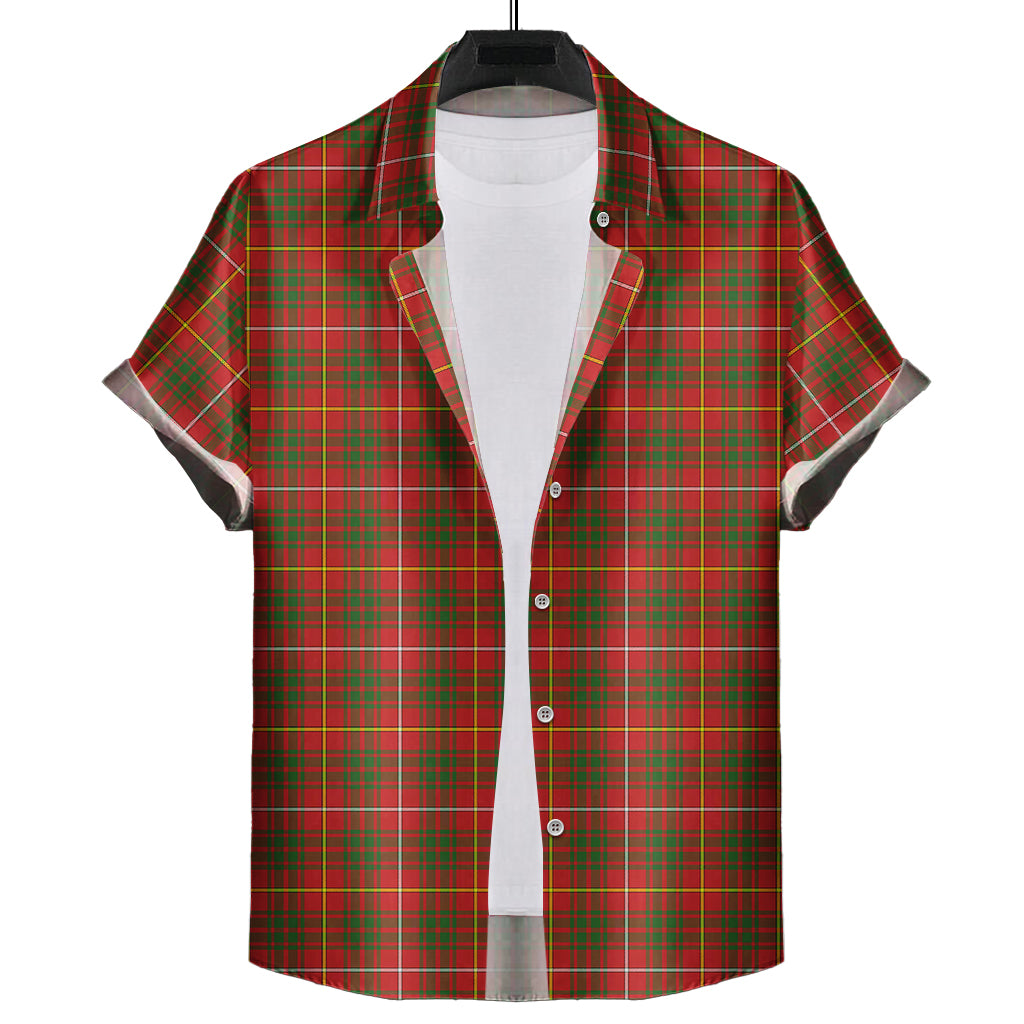 Bruce County Canada Tartan Short Sleeve Button Down Shirt - Tartanvibesclothing