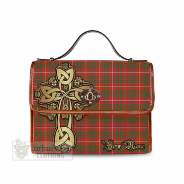 Bruce County Canada Tartan Waterproof Canvas Bag Golden Thistle Celtic Cross Style