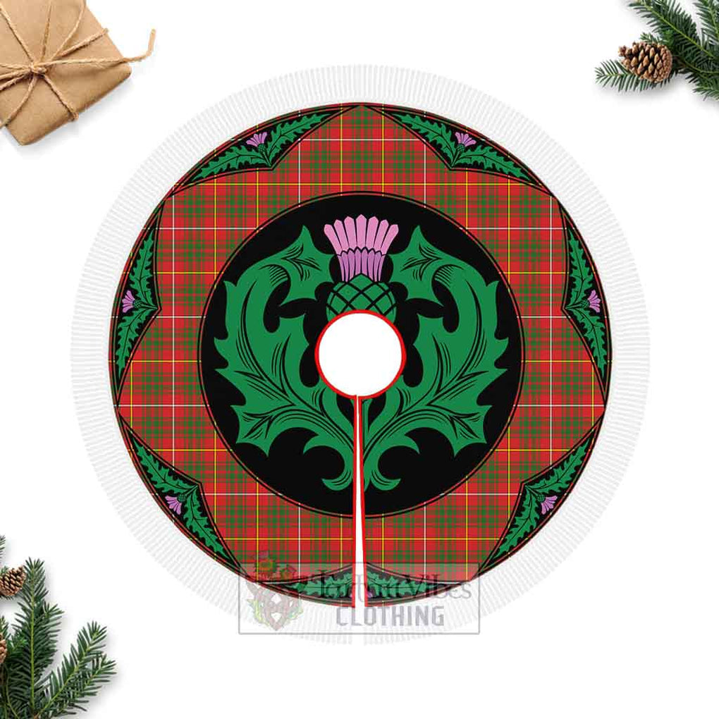 Bruce County Canada Tartan Christmas Tree Skirt Scottish Thistle Style Fringed Tree Skirts - Tartan Vibes Clothing