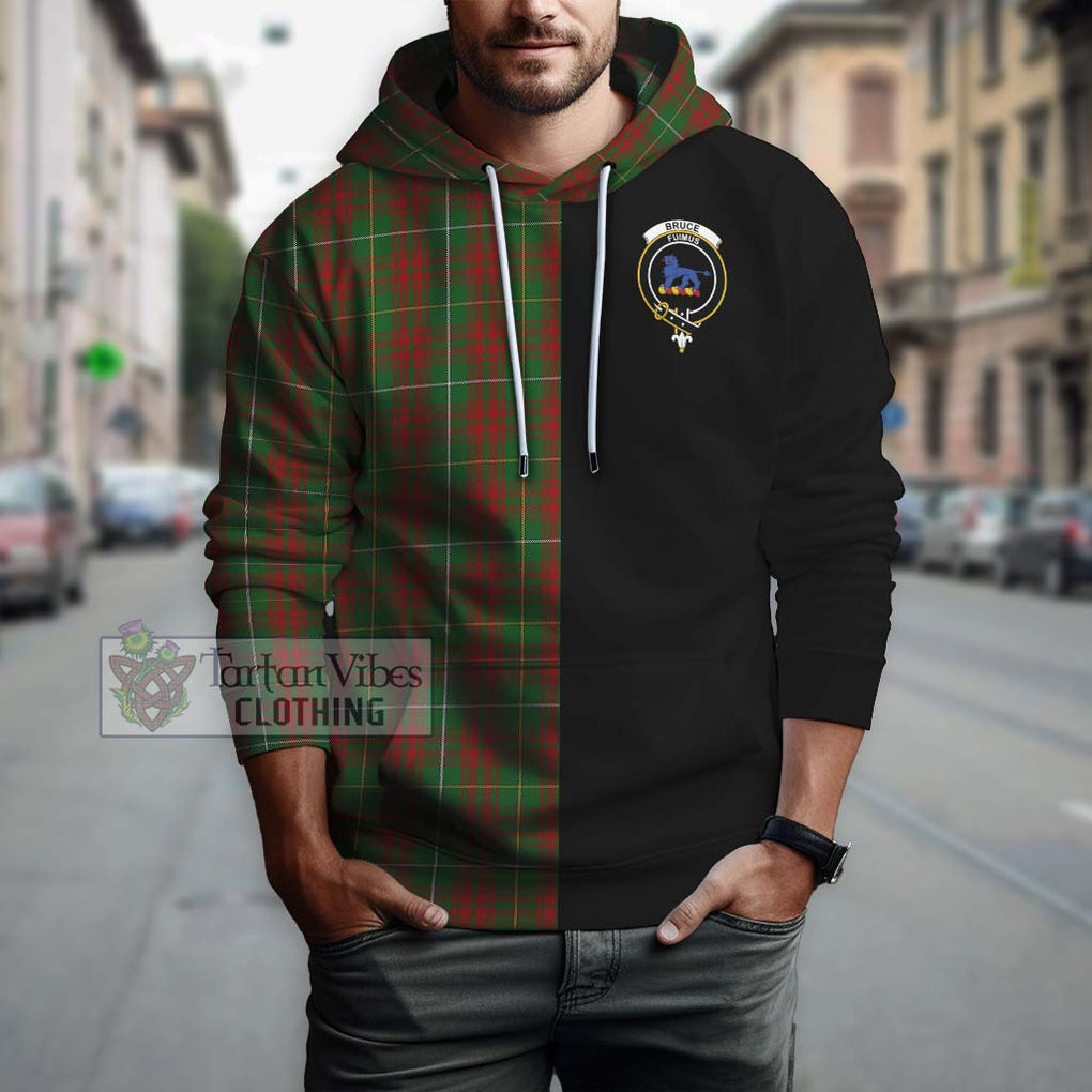 Bruce Hunting Tartan Hoodie with Family Crest and Half Of Me Style Zip Hoodie - Tartanvibesclothing Shop