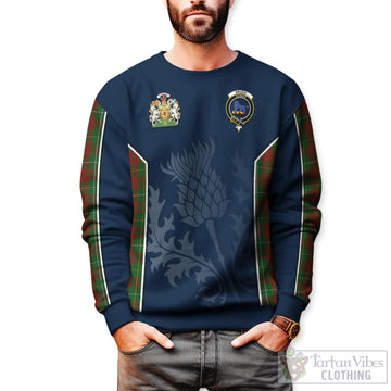 Bruce Hunting Tartan Sweatshirt with Family Crest and Scottish Thistle Vibes Sport Style