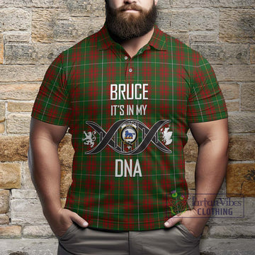 Bruce Hunting Tartan Polo Shirt with Family Crest DNA In Me Style