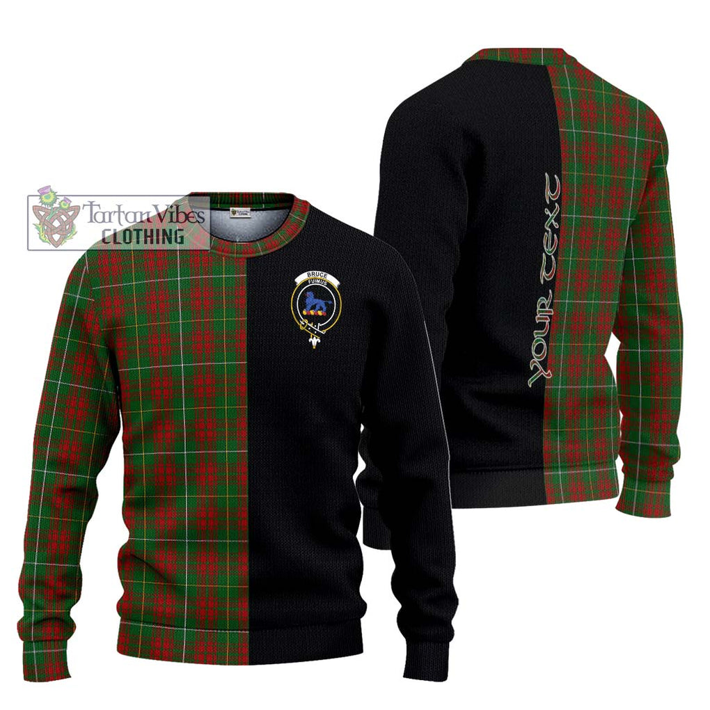 Bruce Hunting Tartan Knitted Sweater with Family Crest and Half Of Me Style Unisex - Tartanvibesclothing Shop