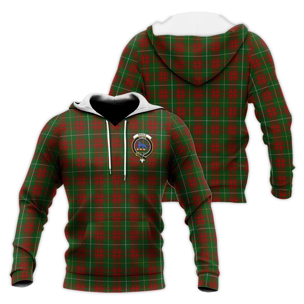 Bruce Hunting Tartan Knitted Hoodie with Family Crest Unisex Knitted Hoodie - Tartanvibesclothing