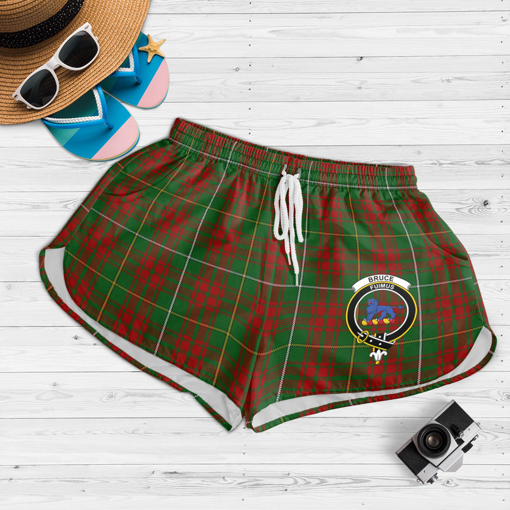 Bruce Hunting Tartan Womens Shorts with Family Crest - Tartanvibesclothing