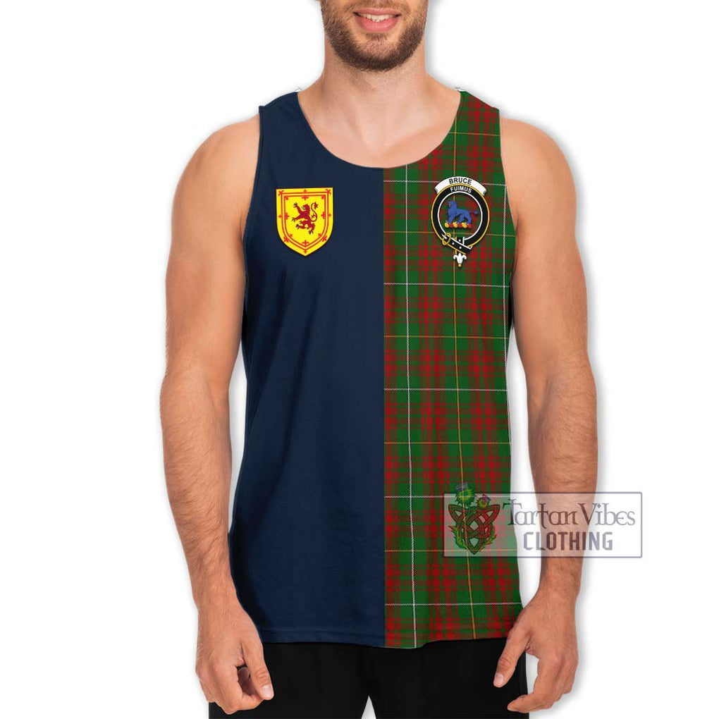 Tartan Vibes Clothing Bruce Hunting Tartan Men's Tank Top with Scottish Lion Royal Arm Half Style