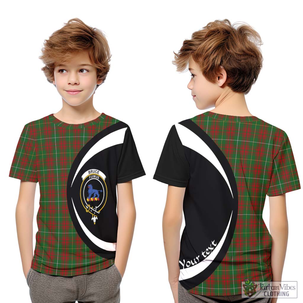 Bruce Hunting Tartan Kid T-Shirt with Family Crest Circle Style Youth XL Size14 - Tartan Vibes Clothing