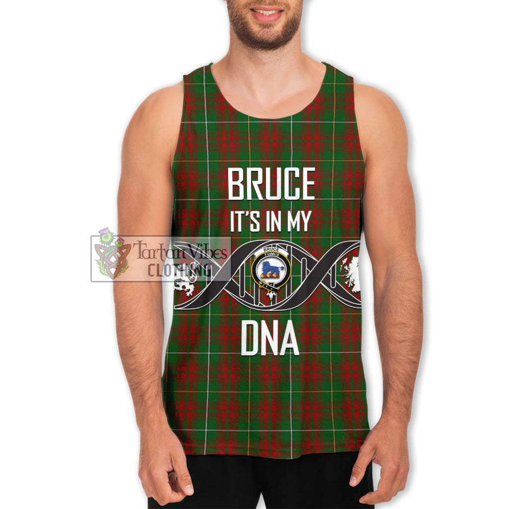 Bruce Hunting Tartan Men's Tank Top with Family Crest DNA In Me Style Men - Tartanvibesclothing Shop