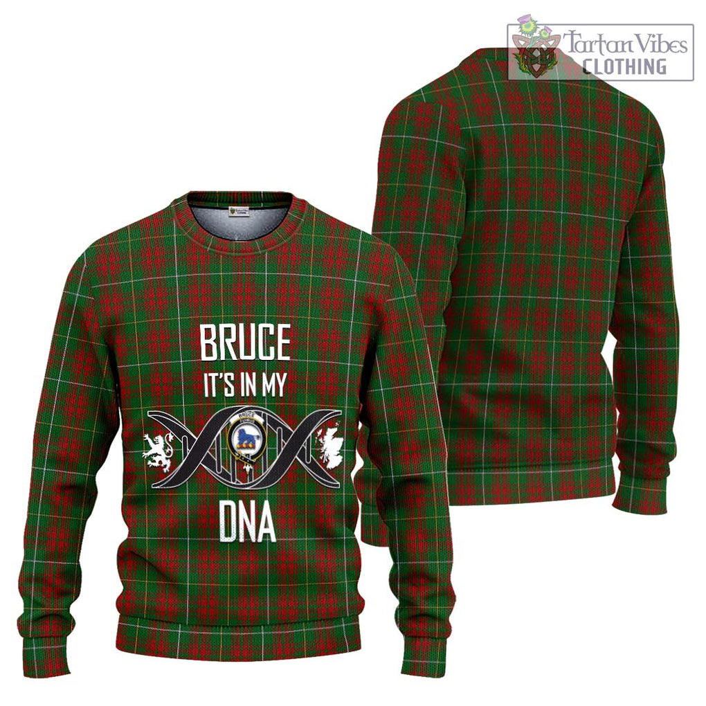 Bruce Hunting Tartan Knitted Sweater with Family Crest DNA In Me Style Unisex - Tartanvibesclothing Shop