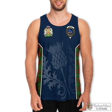 Bruce Hunting Tartan Men's Tanks Top with Family Crest and Scottish Thistle Vibes Sport Style