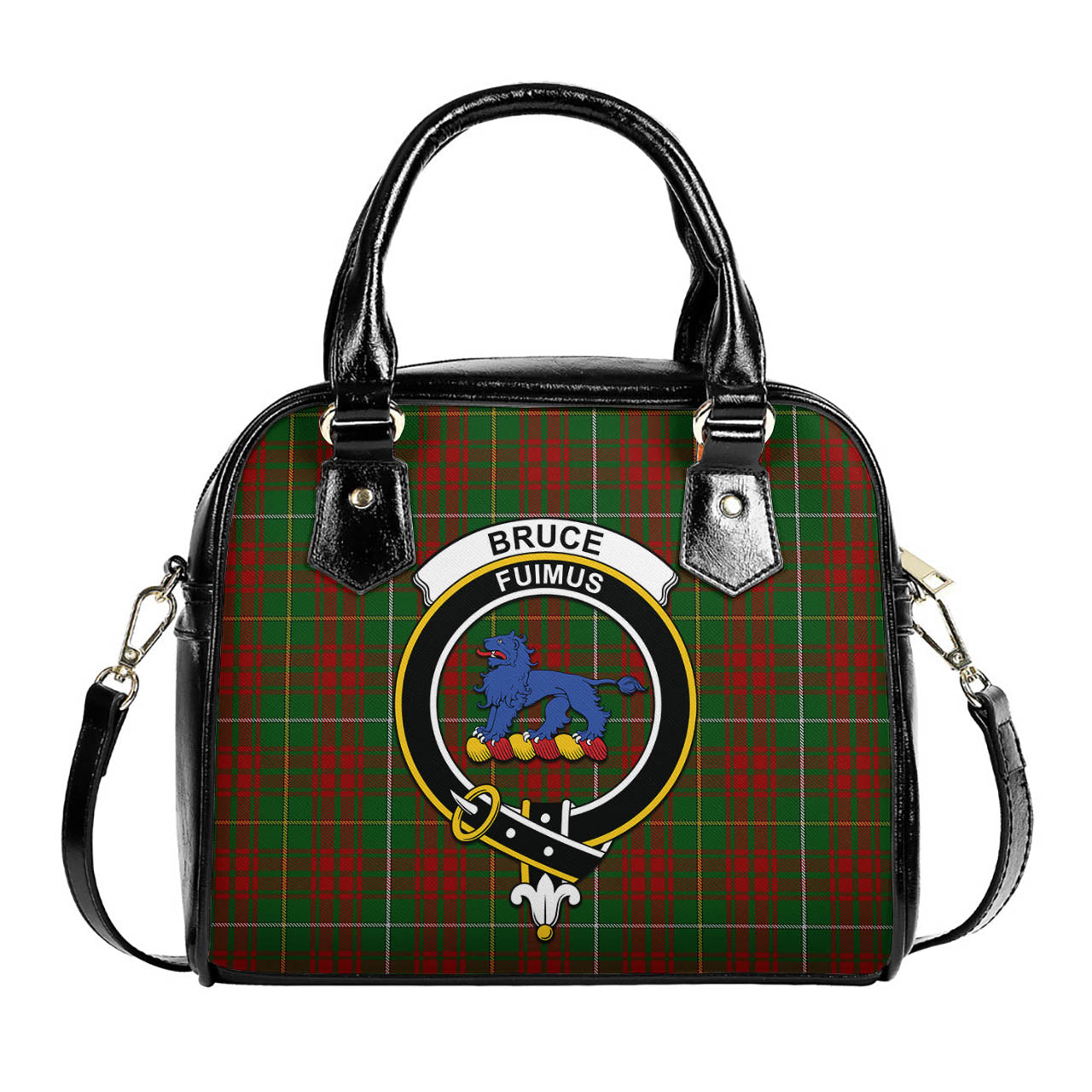 Bruce Hunting Tartan Shoulder Handbags with Family Crest One Size 6*25*22 cm - Tartanvibesclothing