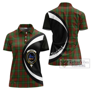 Bruce Hunting Tartan Women's Polo Shirt with Family Crest Circle Style