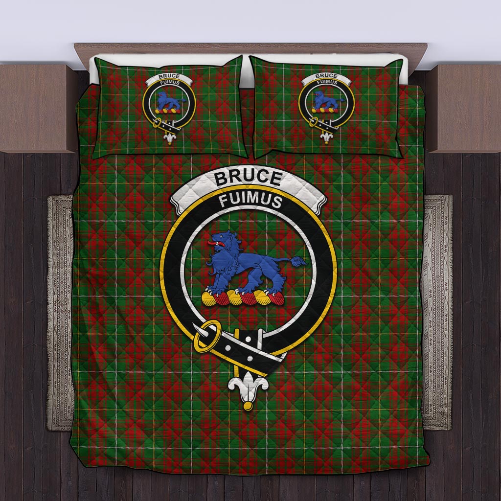 Bruce Hunting Tartan Quilt Bed Set with Family Crest Twin - Tartan Vibes Clothing