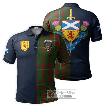 Bruce Hunting Tartan Polo Shirt Alba with Scottish Lion Royal Arm Half Style