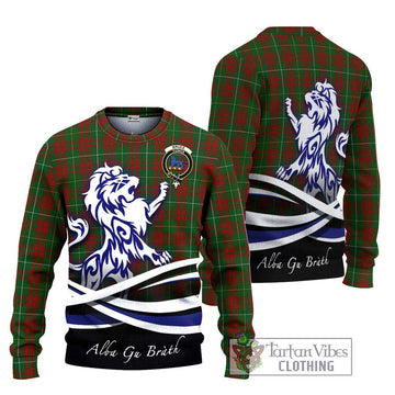 Bruce Hunting Tartan Ugly Sweater with Alba Gu Brath Regal Lion Emblem