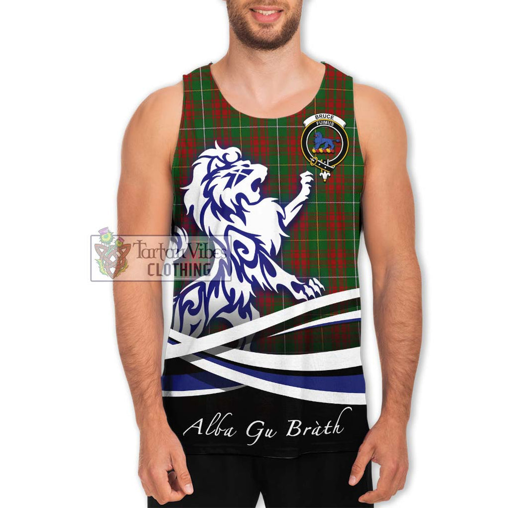 Bruce Hunting Tartan Men's Tank Top with Alba Gu Brath Regal Lion Emblem Men - Tartanvibesclothing Shop