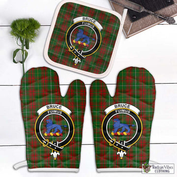 Bruce Hunting Tartan Combo Oven Mitt & Pot-Holder with Family Crest