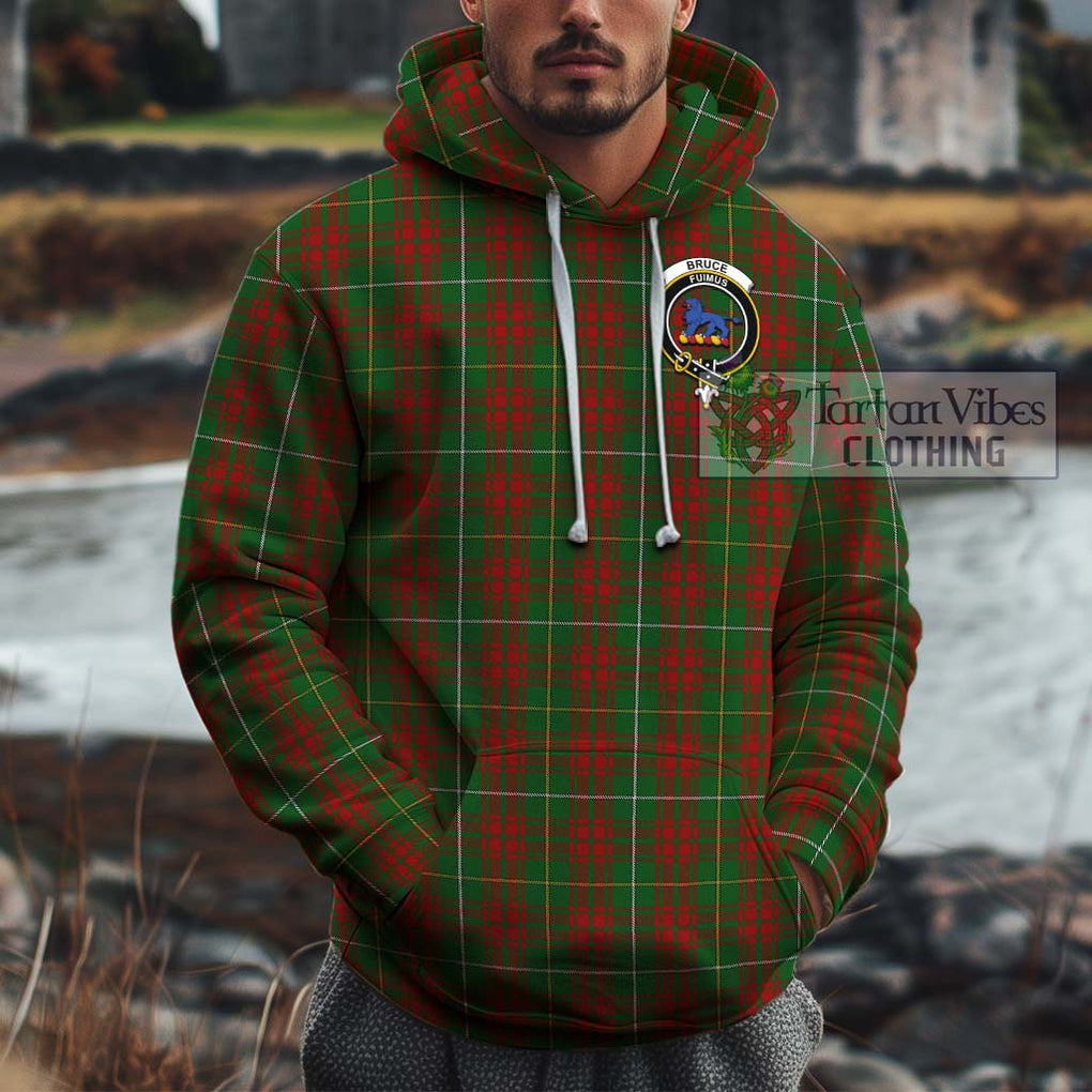 Bruce Hunting Tartan Cotton Hoodie with Family Crest Pullover Hoodie XS - Tartan Vibes Clothing