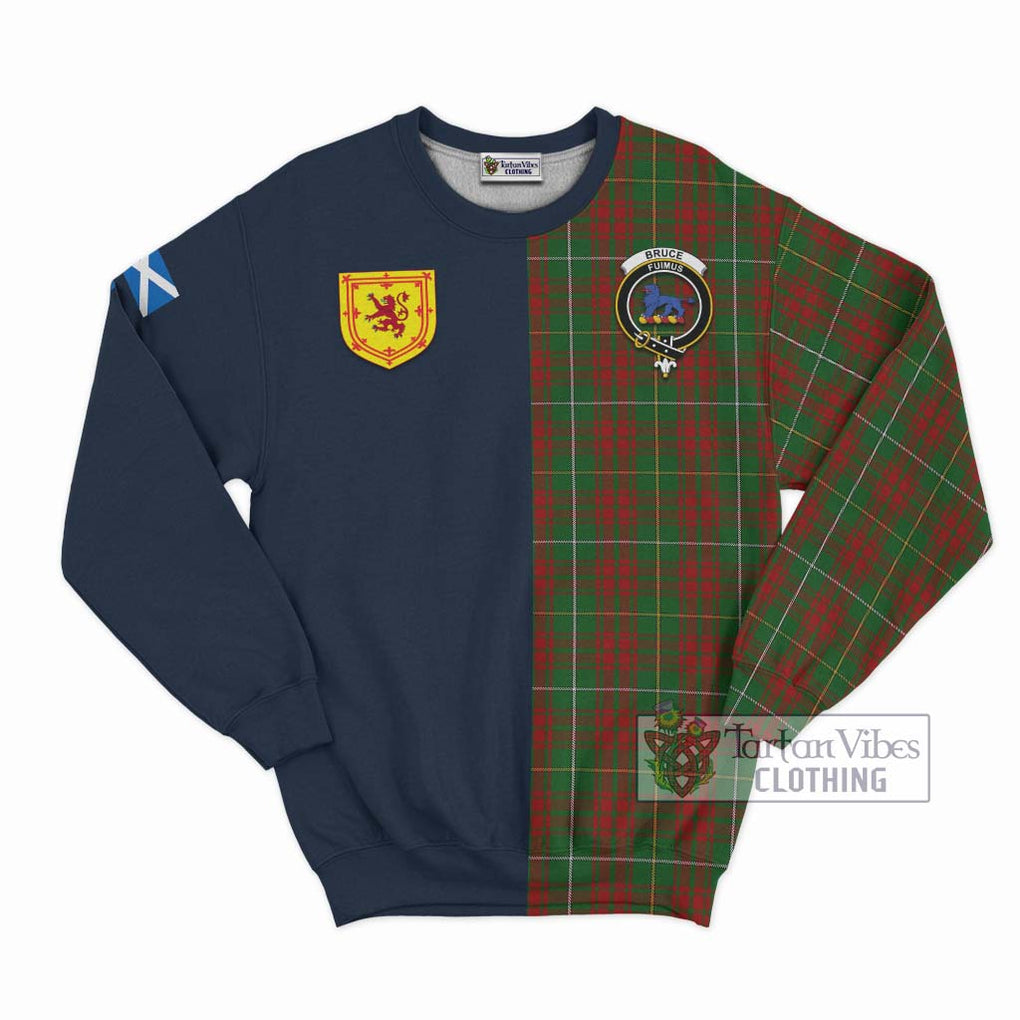 Tartan Vibes Clothing Bruce Hunting Tartan Sweatshirt with Scottish Lion Royal Arm Half Style