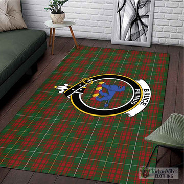 Bruce Hunting Tartan Area Rug with Family Crest