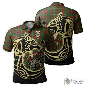 Bruce Hunting Tartan Polo Shirt with Family Crest Celtic Wolf Style