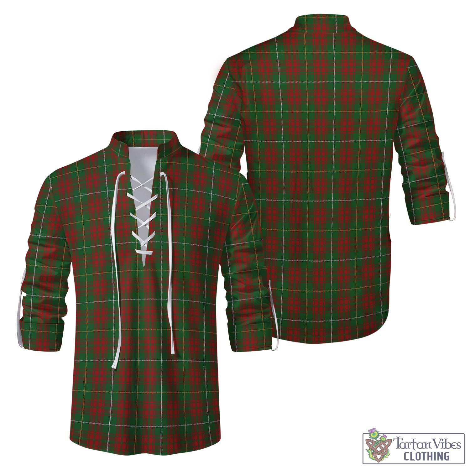 Tartan Vibes Clothing Bruce Hunting Tartan Men's Scottish Traditional Jacobite Ghillie Kilt Shirt