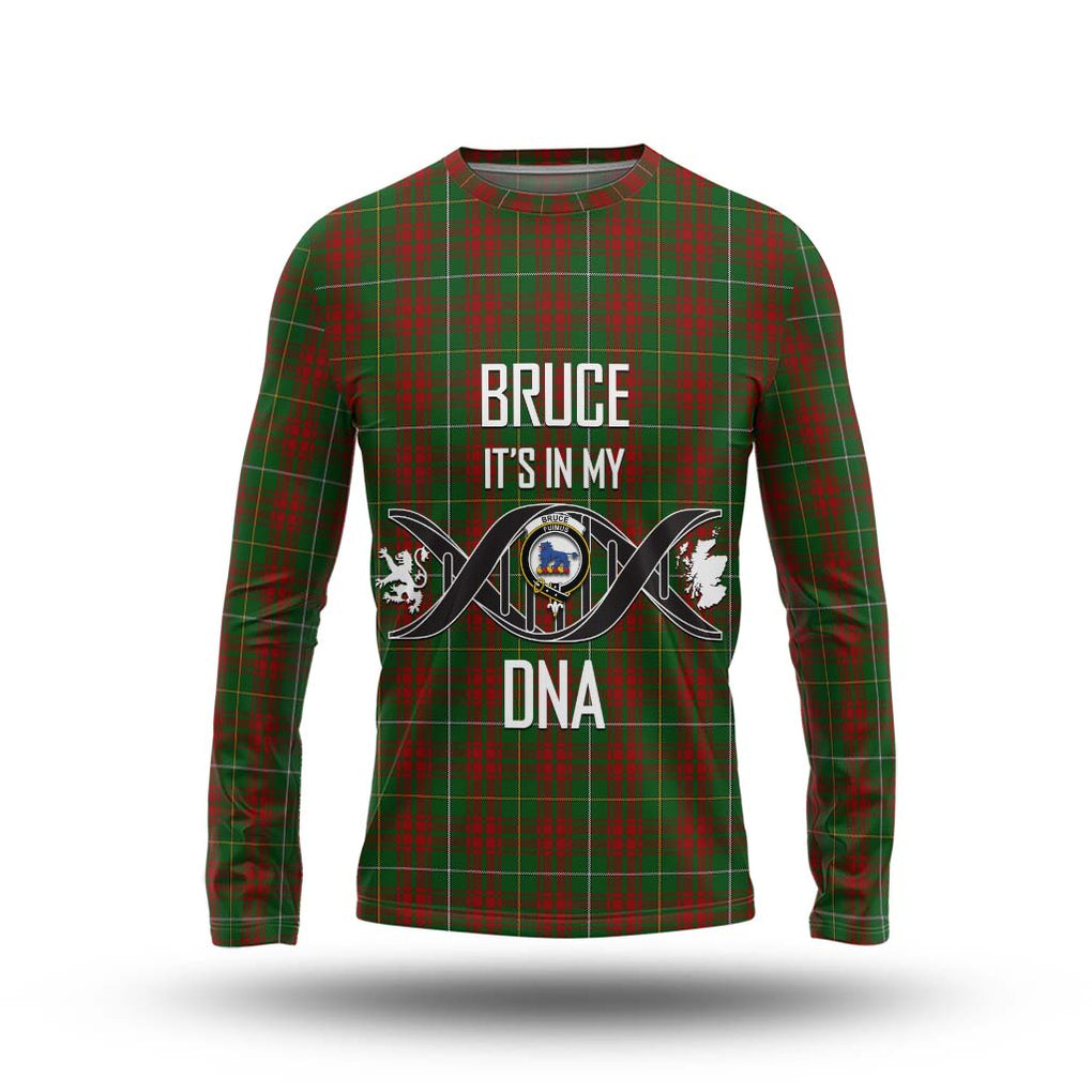 Bruce Hunting Tartan Long Sleeve T-Shirt with Family Crest DNA In Me Style Unisex - Tartanvibesclothing Shop