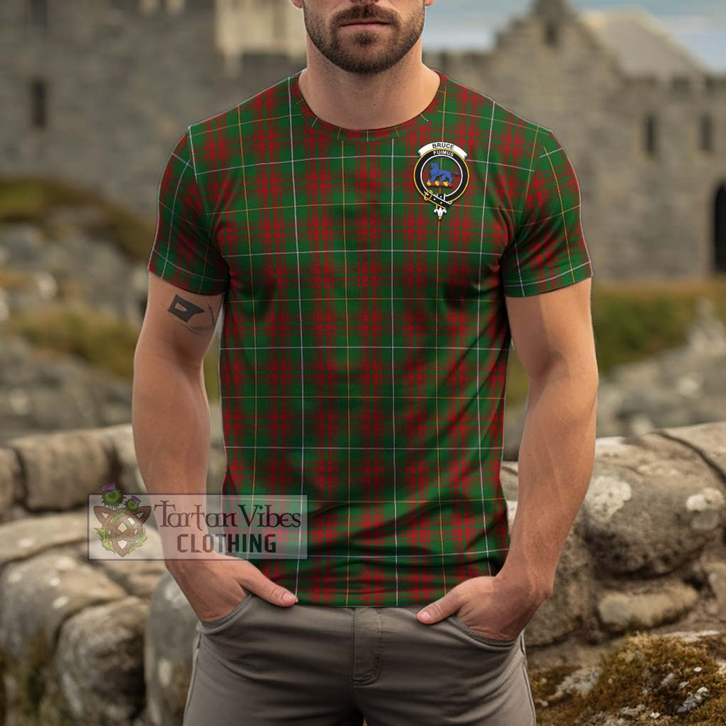 Bruce Hunting Tartan Cotton T-Shirt with Family Crest Men's Shirt - Tartanvibesclothing Shop