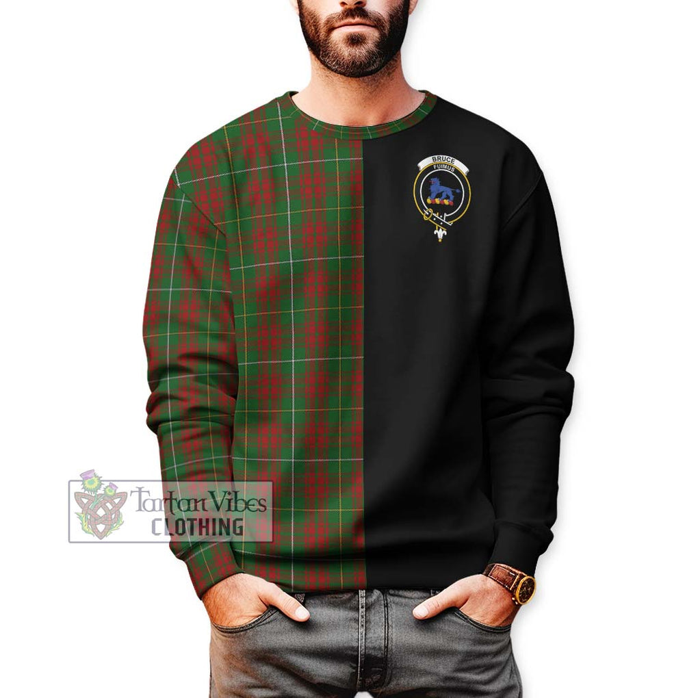 Bruce Hunting Tartan Sweatshirt with Family Crest and Half Of Me Style Unisex - Tartanvibesclothing Shop