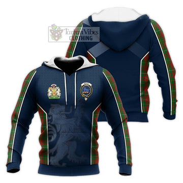 Bruce Hunting Tartan Knitted Hoodie with Family Crest and Lion Rampant Vibes Sport Style