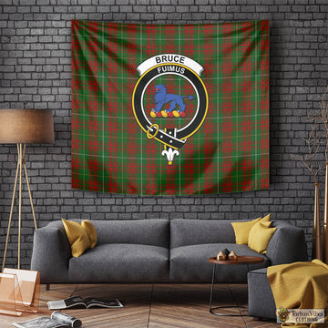 Bruce Hunting Tartan Tapestry Wall Hanging and Home Decor for Room with Family Crest