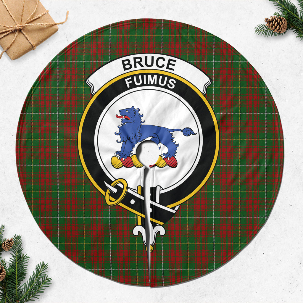 Bruce Hunting Tartan Christmas Tree Skirt with Family Crest - Tartanvibesclothing