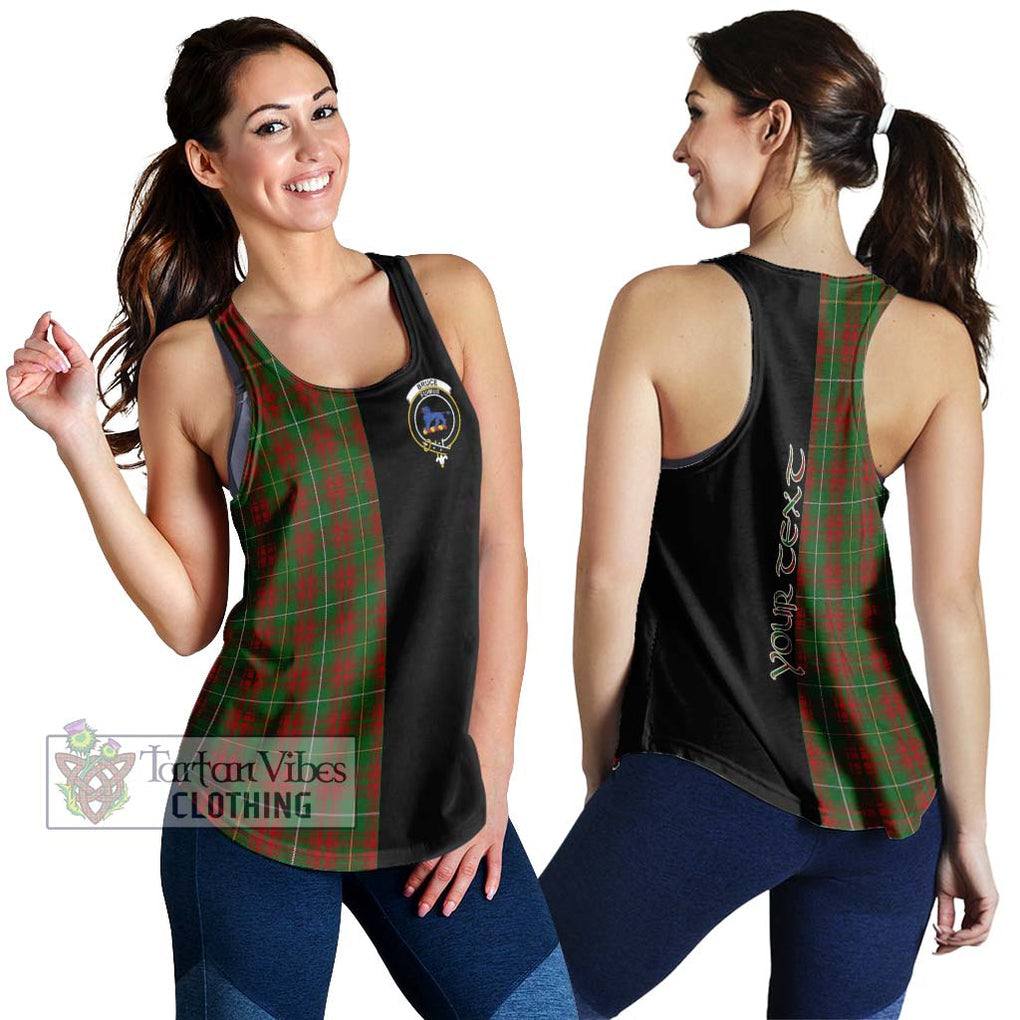 Bruce Hunting Tartan Women's Racerback Tanks with Family Crest and Half Of Me Style 4XL - Tartanvibesclothing Shop