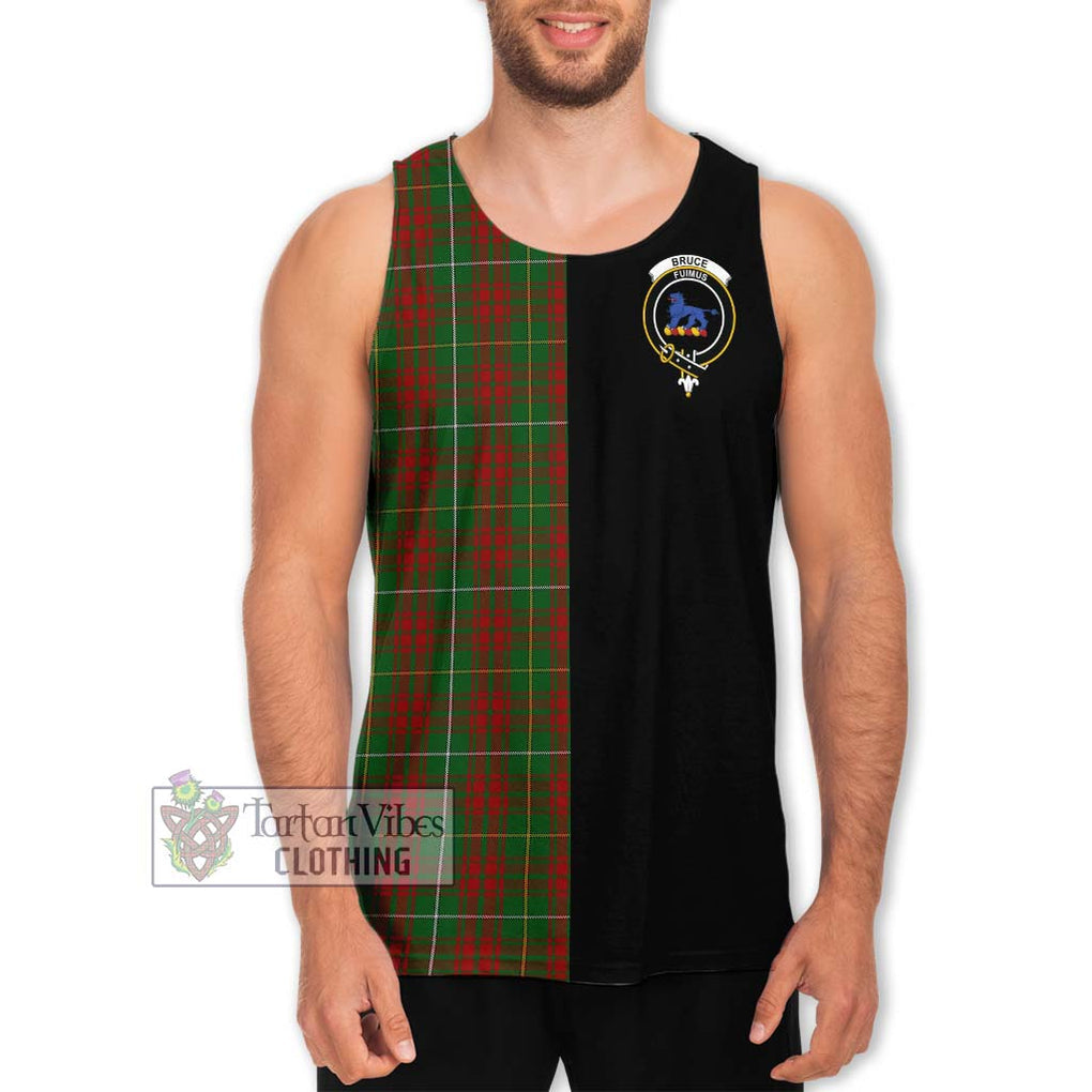 Bruce Hunting Tartan Men's Tank Top with Family Crest and Half Of Me Style Men - Tartanvibesclothing Shop