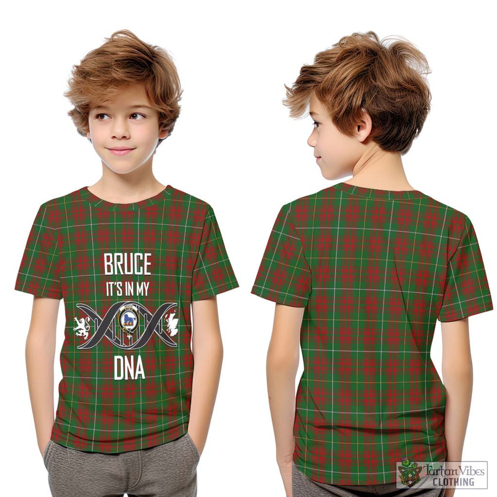 Bruce Hunting Tartan Kid T-Shirt with Family Crest DNA In Me Style Youth XL Size14 - Tartanvibesclothing Shop