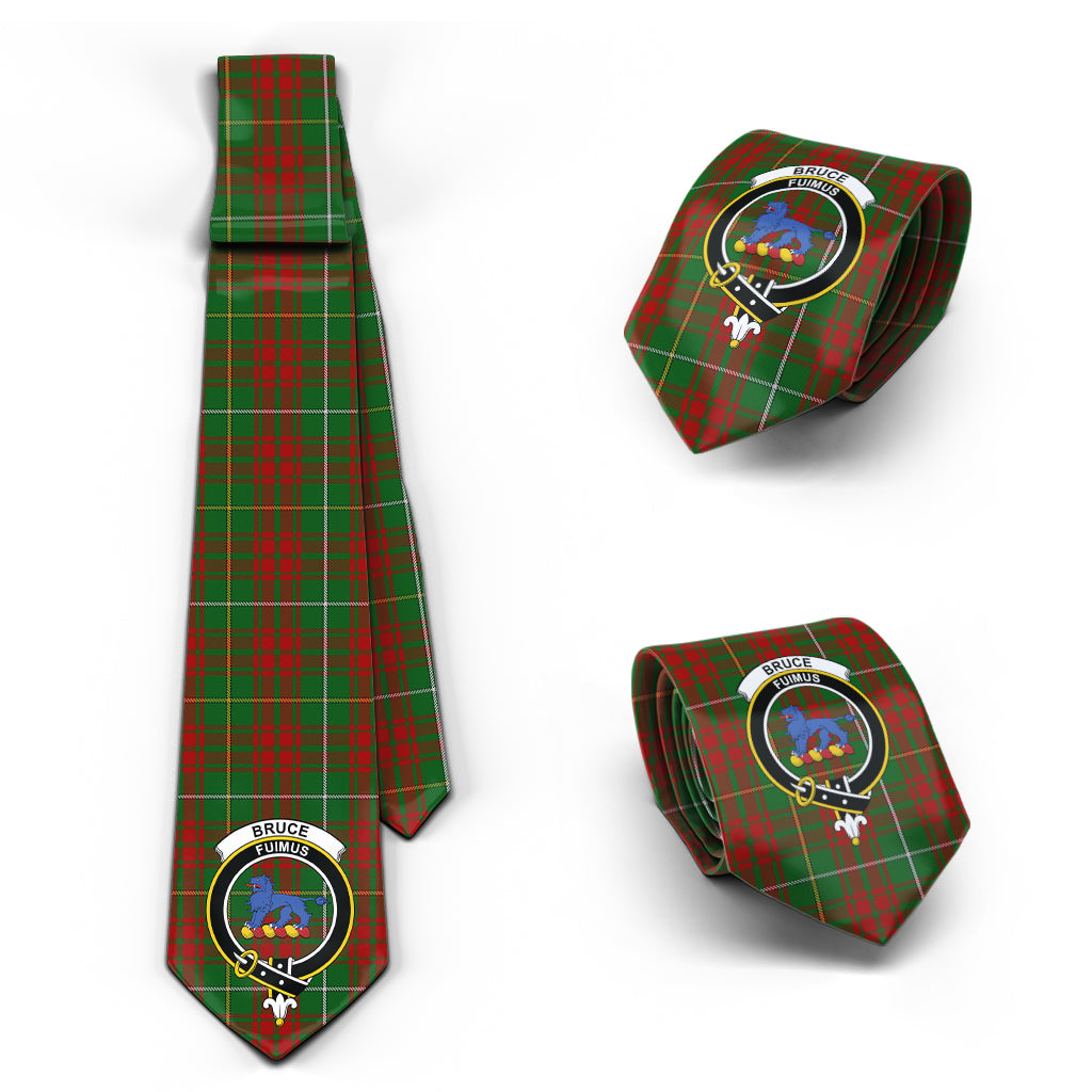 Bruce Hunting Tartan Classic Necktie with Family Crest Necktie One Size - Tartan Vibes Clothing