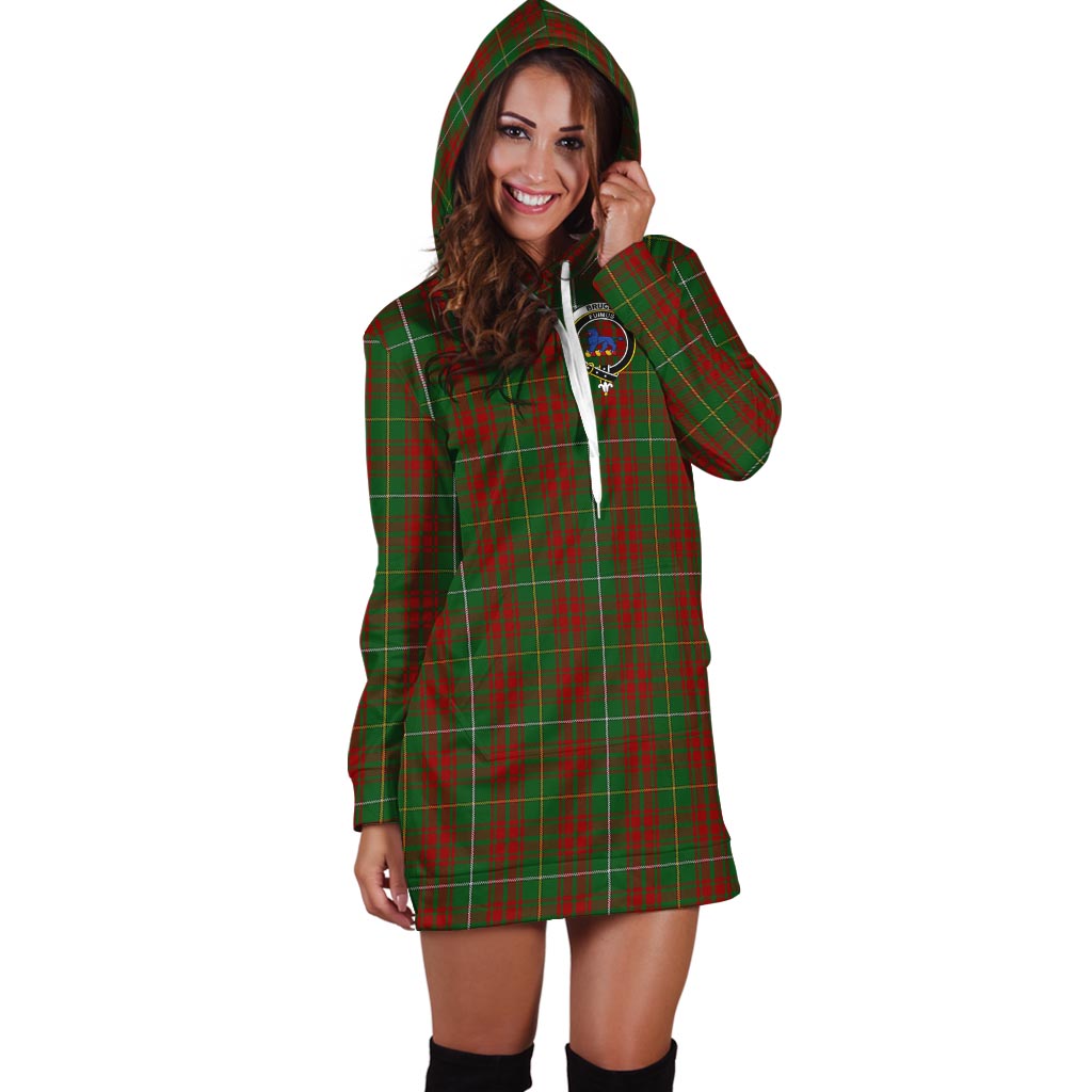 Bruce Hunting Tartan Hoodie Dress with Family Crest - Tartan Vibes Clothing