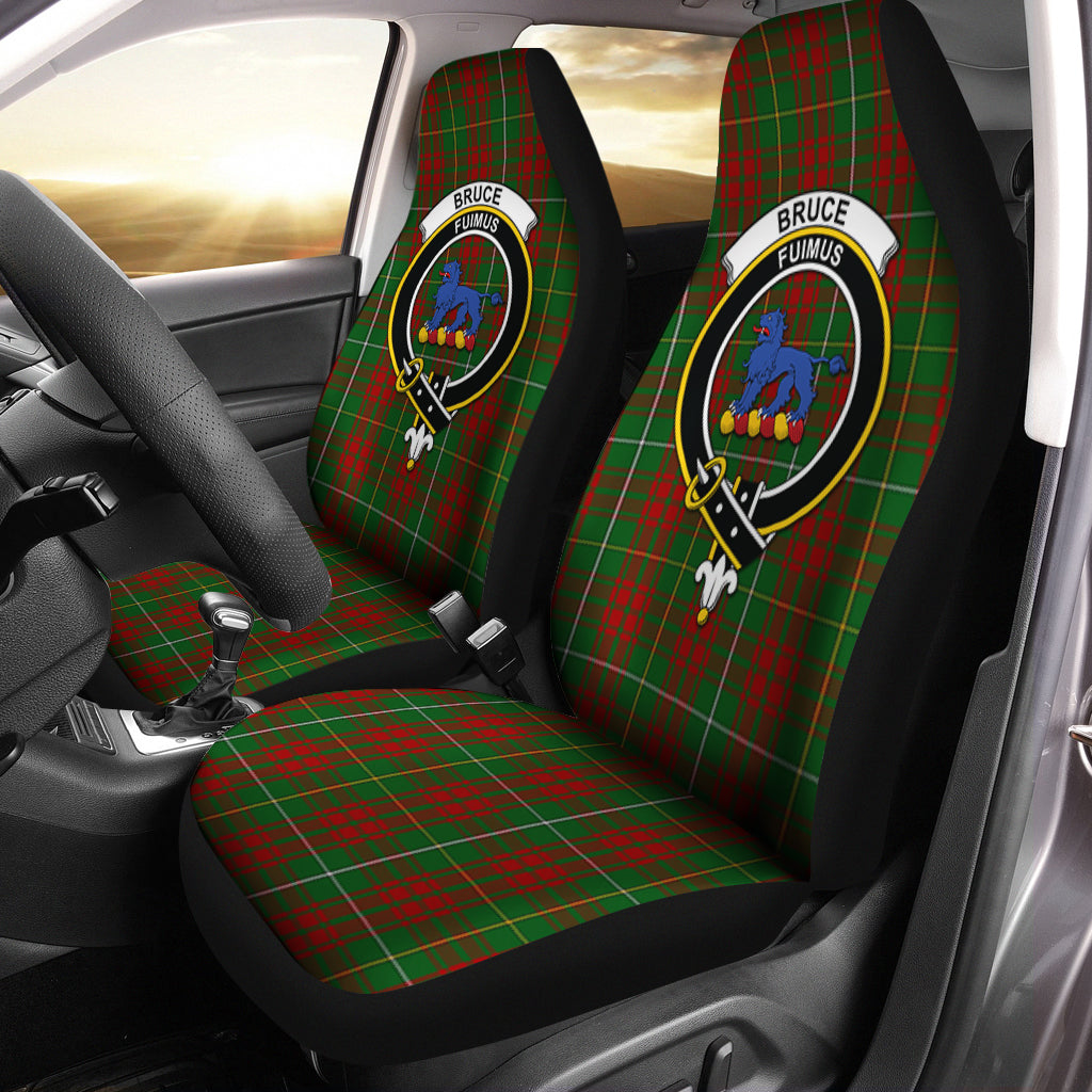 Bruce Hunting Tartan Car Seat Cover with Family Crest One Size - Tartanvibesclothing