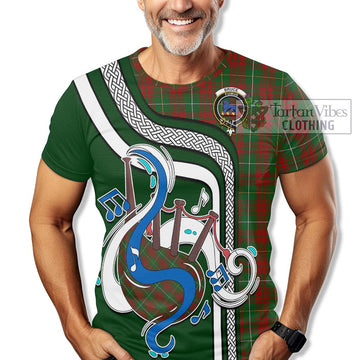 Bruce Hunting Tartan T-Shirt with Epic Bagpipe Style