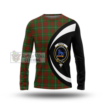 Bruce Hunting Tartan Long Sleeve T-Shirt with Family Crest Circle Style