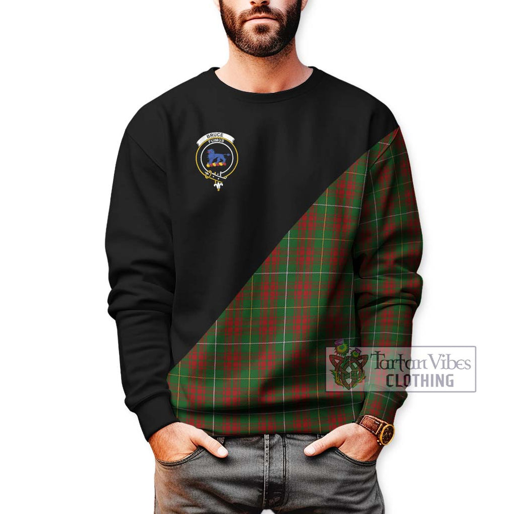 Bruce Hunting Tartan Sweatshirt with Family Crest and Military Logo Style Unisex - Tartanvibesclothing Shop