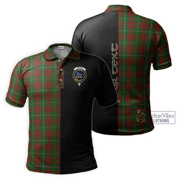 Bruce Hunting Tartan Polo Shirt with Family Crest and Half Of Me Style