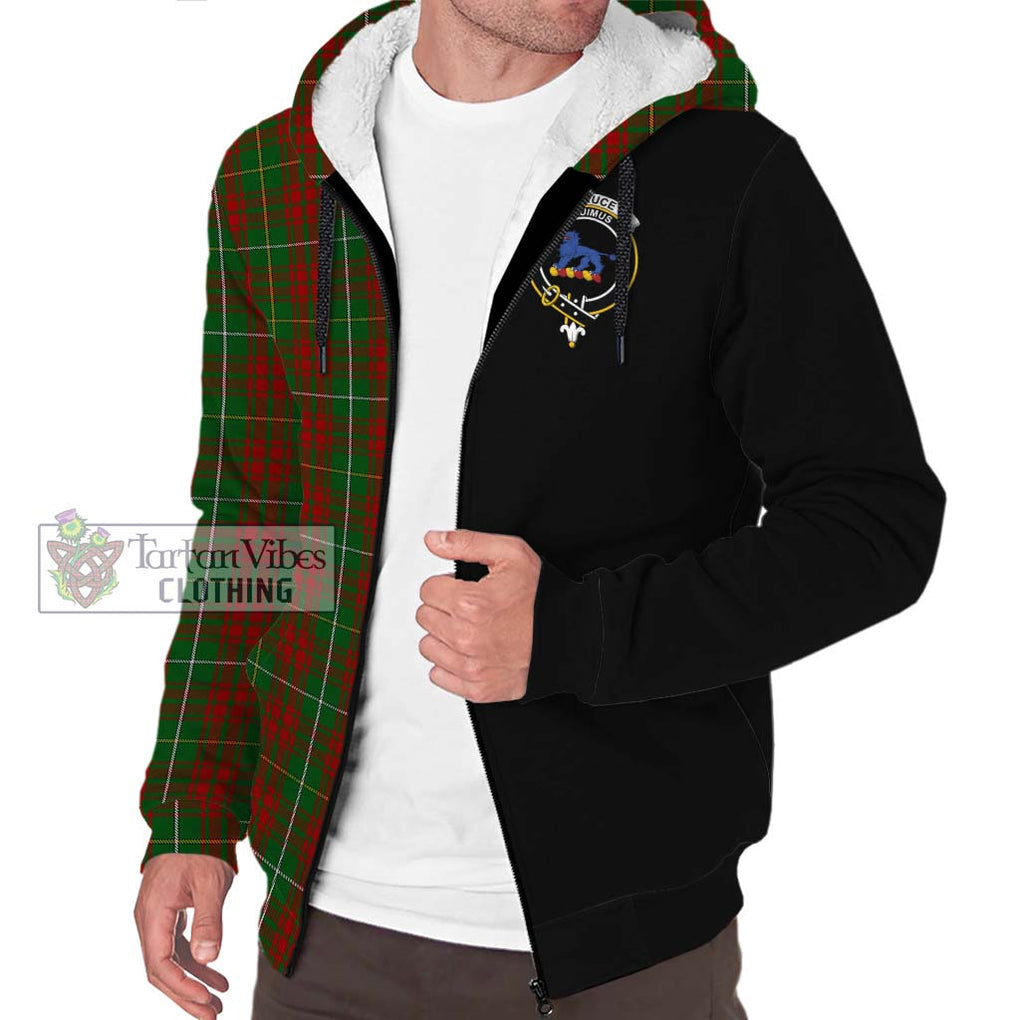 Bruce Hunting Tartan Sherpa Hoodie with Family Crest and Half Of Me Style Unisex S - Tartanvibesclothing Shop